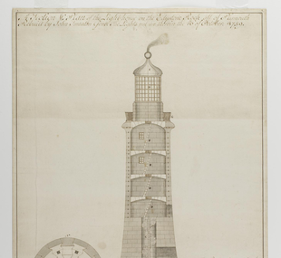 Lighthouse, Eddystone, third / drawing, plan and section