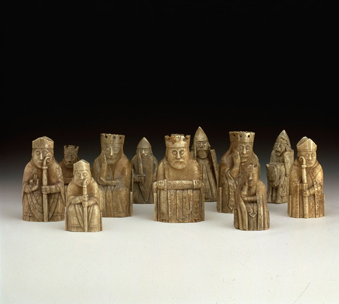 A set of Lewis chess pieces.