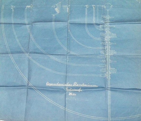 Blueprint for the orrery provided by Sendtner