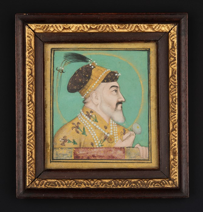 A framed painting of an Indian Miniature Portrait
